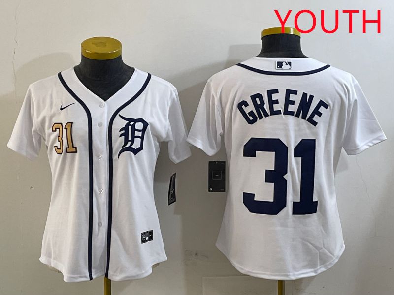 Youth Detroit Tigers #31 Greene White Game 2025 Nike MLB Jersey style 2->youth mlb jersey->Youth Jersey